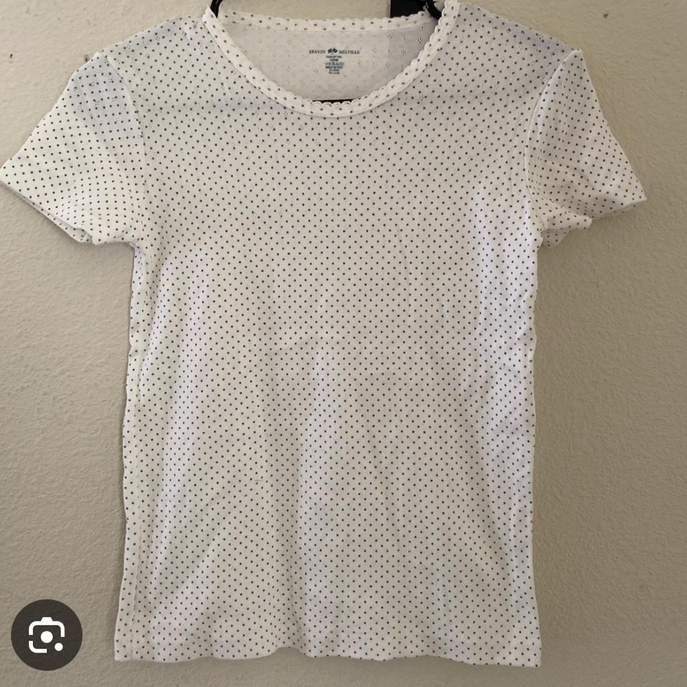 Brandy Melville Hailee Polka Dot Eyelet Tee